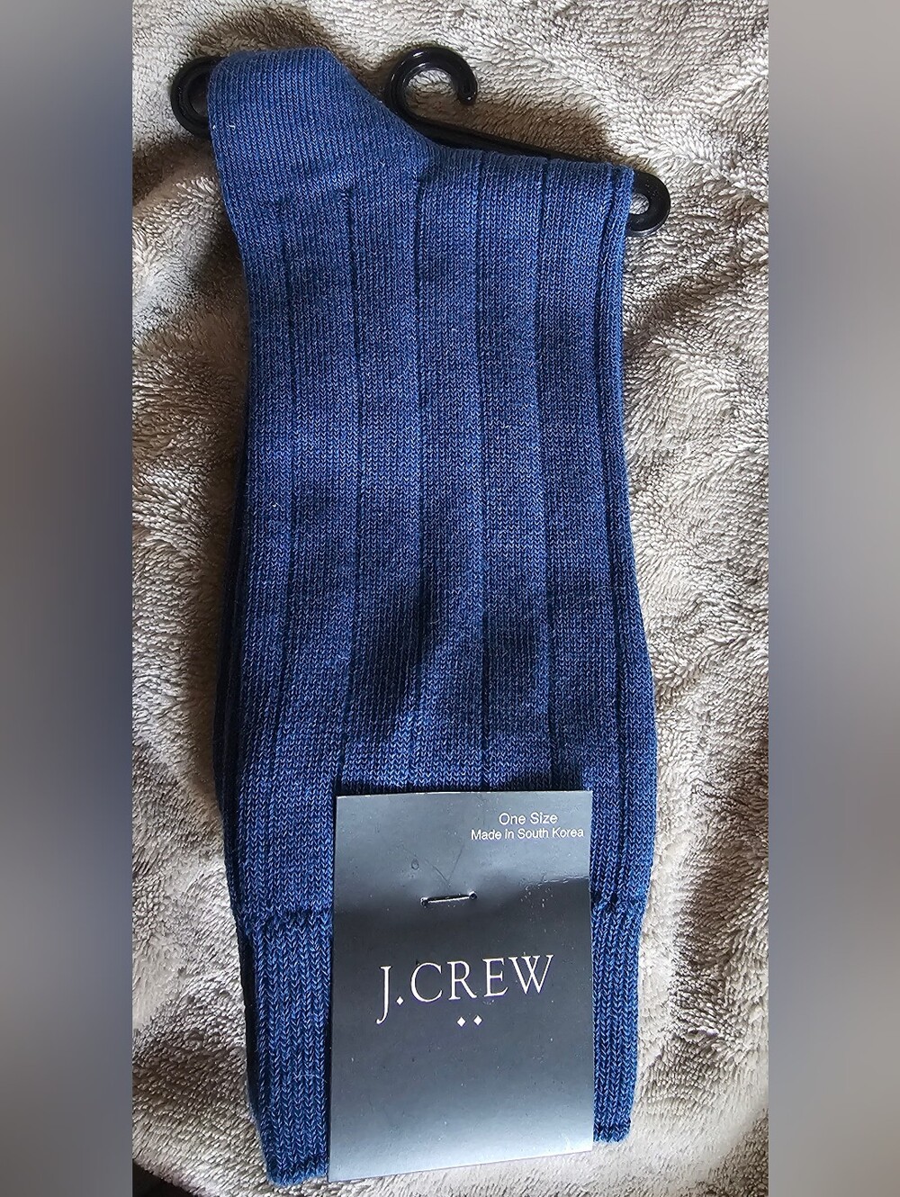 J. Crew Men's Ribbed Dress Socks in Deep Blue NWT